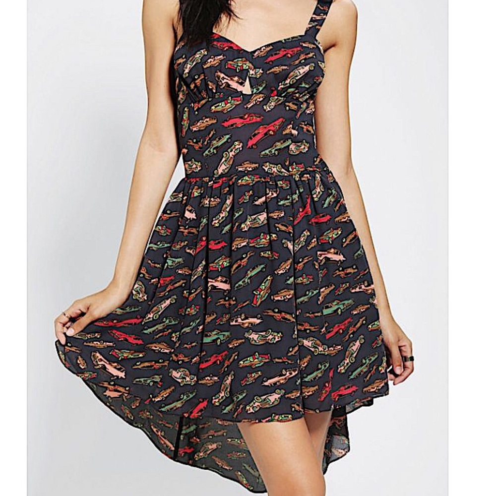 UO Tripp NYC All Over Car Print Dress